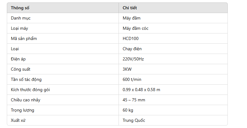 máy đầm cóc HCD100